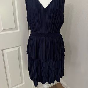 BNWT Banana Republic Navy Blue Layered Cocktail Dress Sz L
